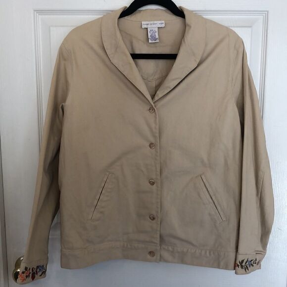 Susan Graver Women’s L beautiful jacket with floral embroidery ~ Cottagecore - Picture 12 of 13
